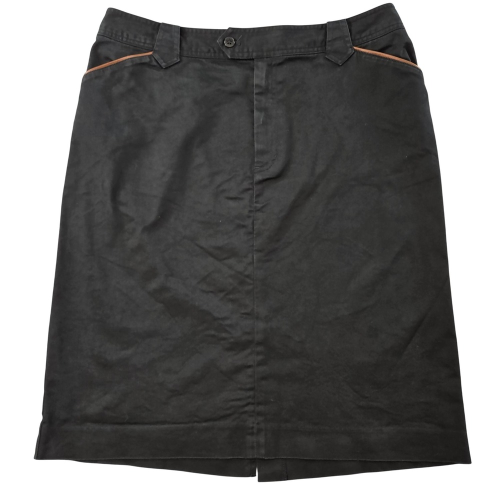 Lauren‎ Jeans Co. Skirt Womens 14W Black Straight Pencil Knee Length Pockets